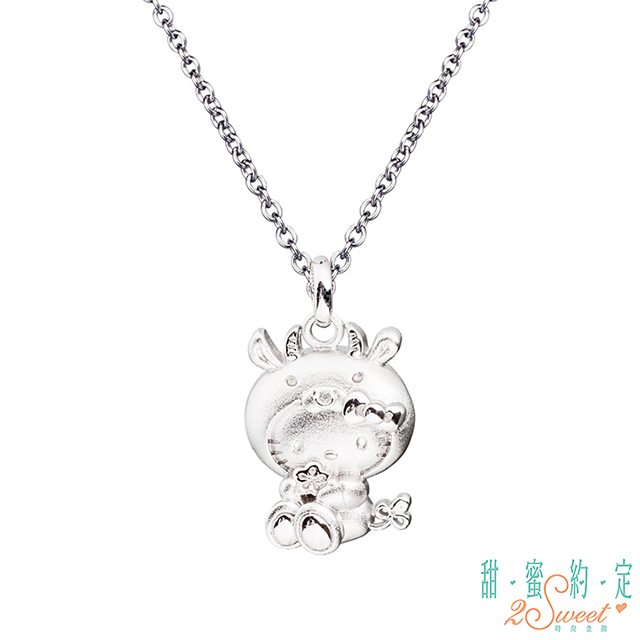 Hello Kitty SWEET2 HelloKitty 桃花小牛Kitty純銀墜子 送項鍊