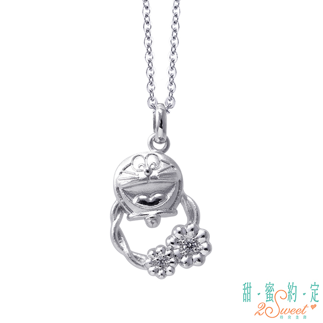 哆啦A夢 甜蜜約定 Doraemon 祝福花圈純銀墜子 送項鍊