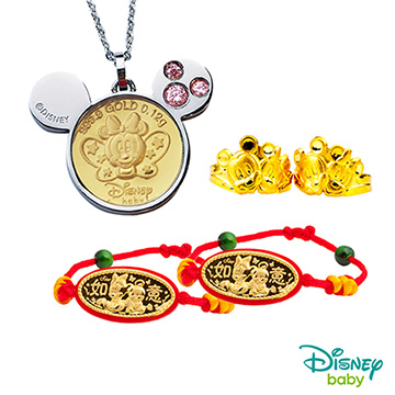 Disney迪士尼 彌月金飾五件式禮盒-可愛蝴蝶美妮款
