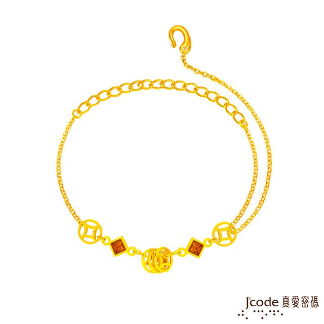 Jcode 真愛密碼 Jcode真愛密碼金飾 五錢(水晶)黃金手鍊