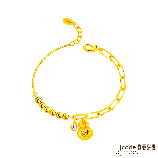 Jcode 真愛密碼 Jcode金飾 袋財硬金手鍊