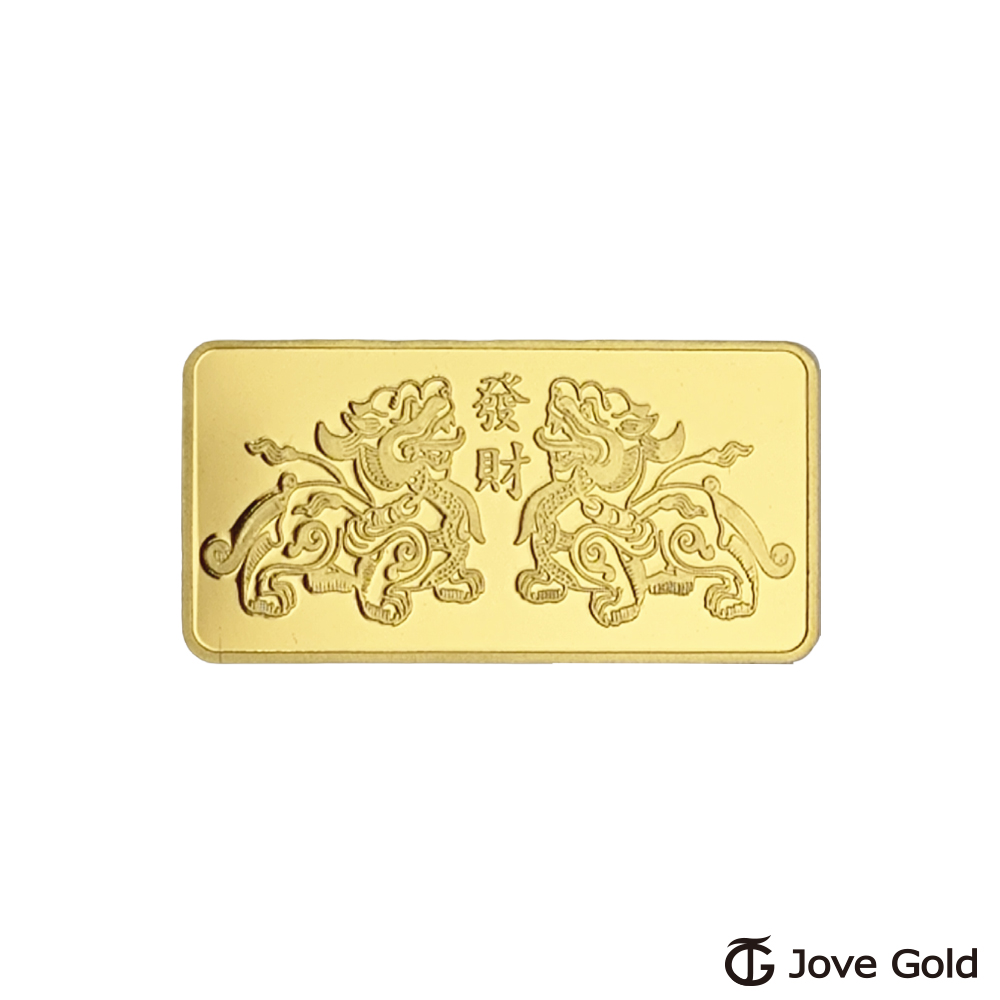 Jove gold 漾金飾 平安貔貅黃金條塊 - 貳台錢