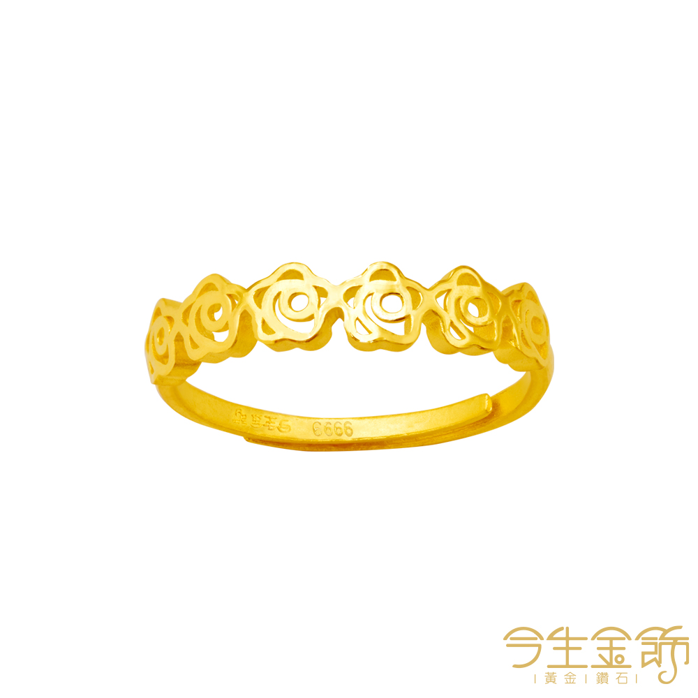 今生金飾 玫瑰花園戒 黃金戒指