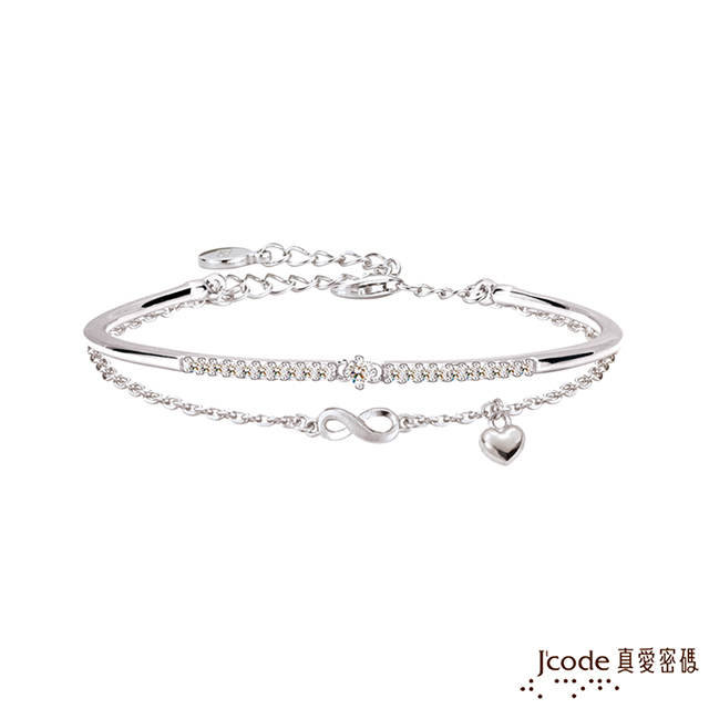 Jcode 真愛密碼 Jcode 分享愛純銀手環-雙鍊款
