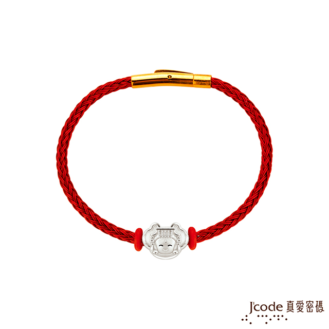 Jcode 真愛密碼 銀飾 大甲媽 平安鎖純銀/鋼編織手鍊(其他規格)
