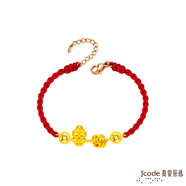 Jcode 真愛密碼 Jcode金飾 大甲媽 迷你觀音助五錢硬金編織手鍊