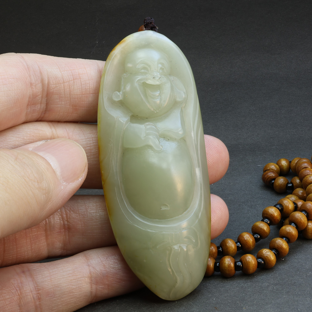 中古 和田玉 漢風人物首彫刻 玉人頭部 手把件 CL0084 中古 和田玉 漢風人物首彫刻 玉人頭部 手把件 CL0084