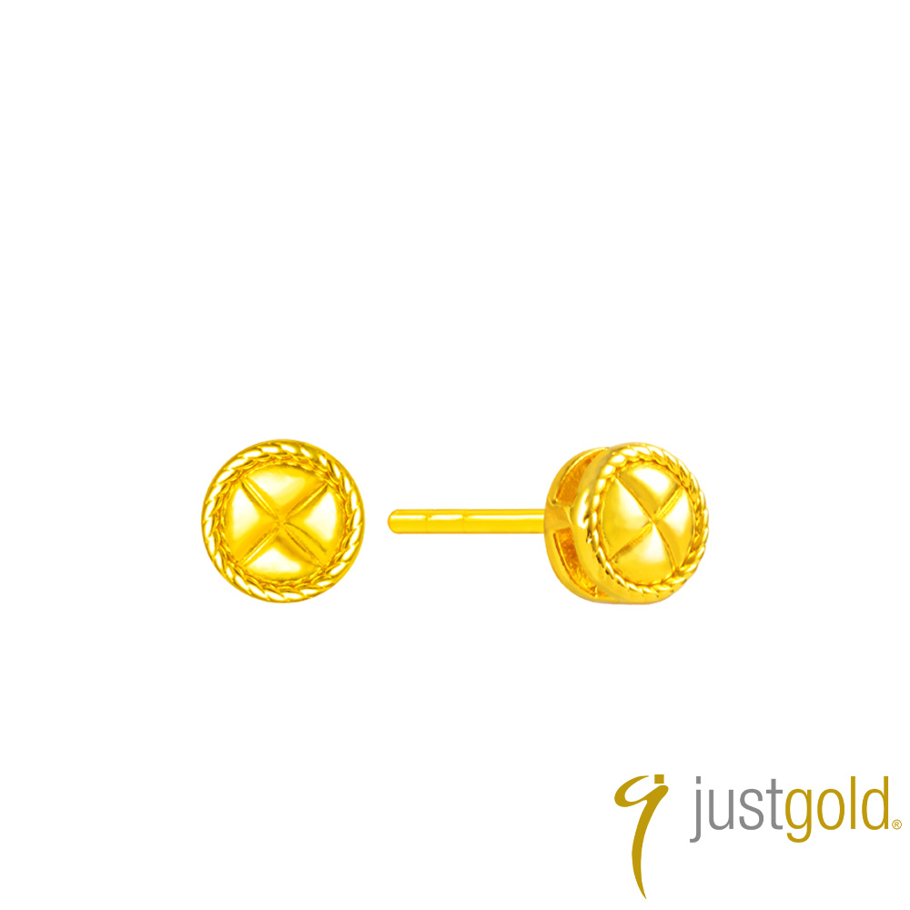 Just Gold 鎮金店 鏡舞珠 黃金耳環 (網路限定)