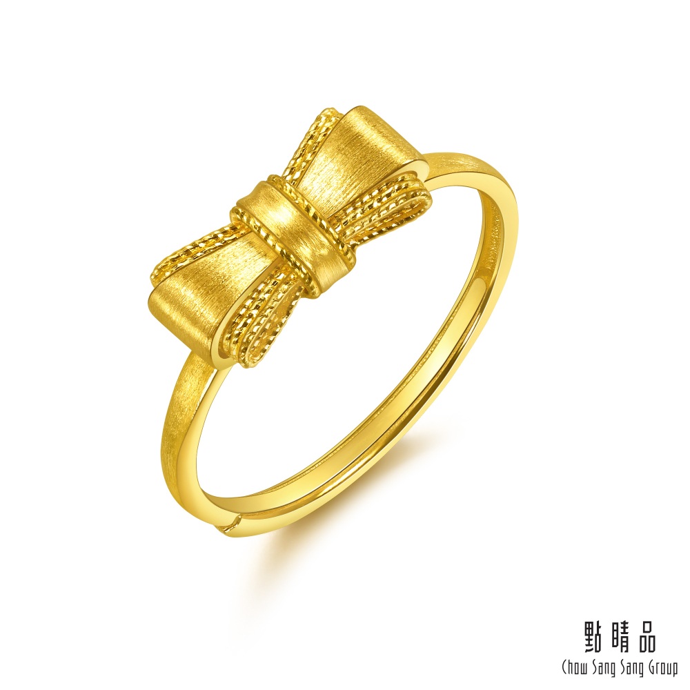 Chow Sang Sang Group 點睛品 【網路獨家款】雙層蝴蝶結 黃金戒指_計價黃金
