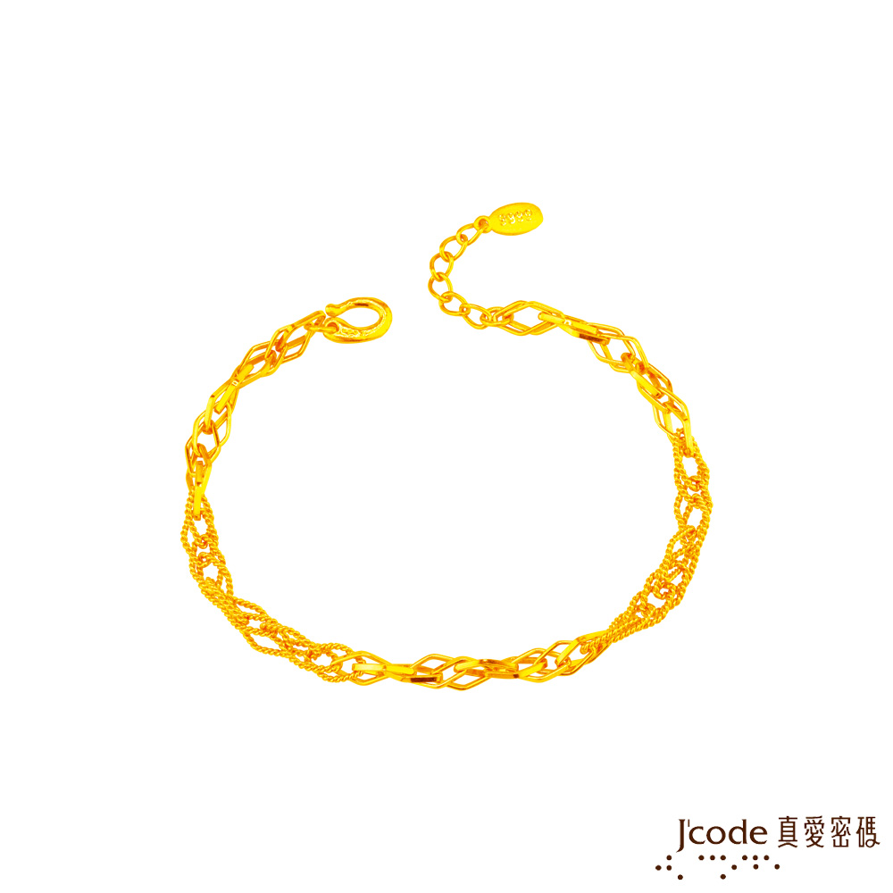 Jcode 真愛密碼 法式蕾絲黃金手鍊-寬版