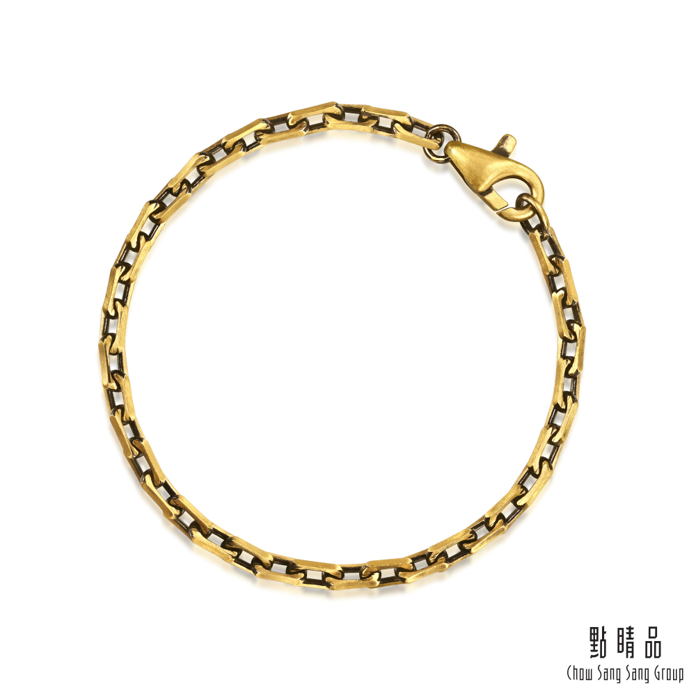 Chow Sang Sang Group 點睛品 黑金美學 寬版素鍊 黃金手鍊_計價黃金(19)