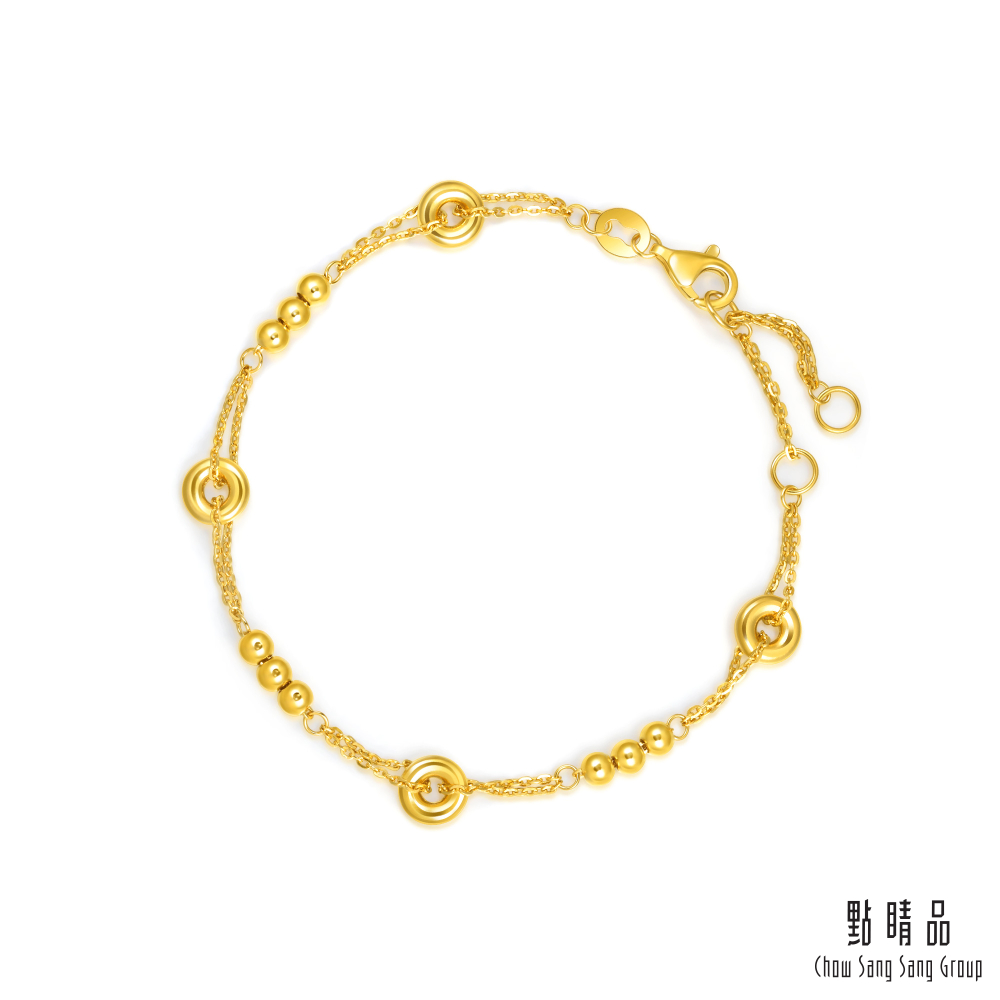 Chow Sang Sang Group 點睛品 網路獨家款 金珠平安扣 黃金手鍊_計價黃金