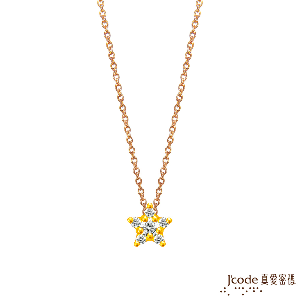 Jcode 真愛密碼 霞海城隍 星願達成黃金墜子+玫瑰金色鋼項鍊
