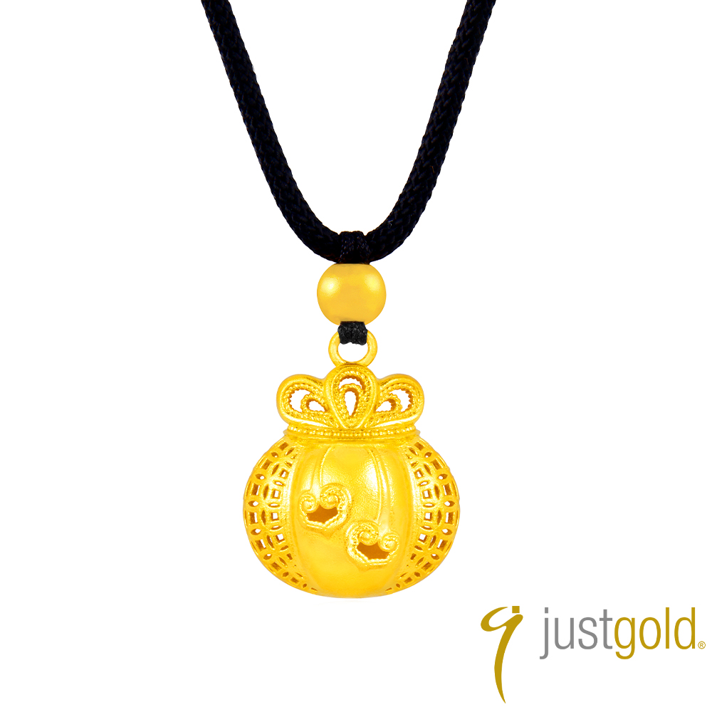 Just Gold 鎮金店 雋藏 祥雲金袋 黃金吊墜 (附繩)