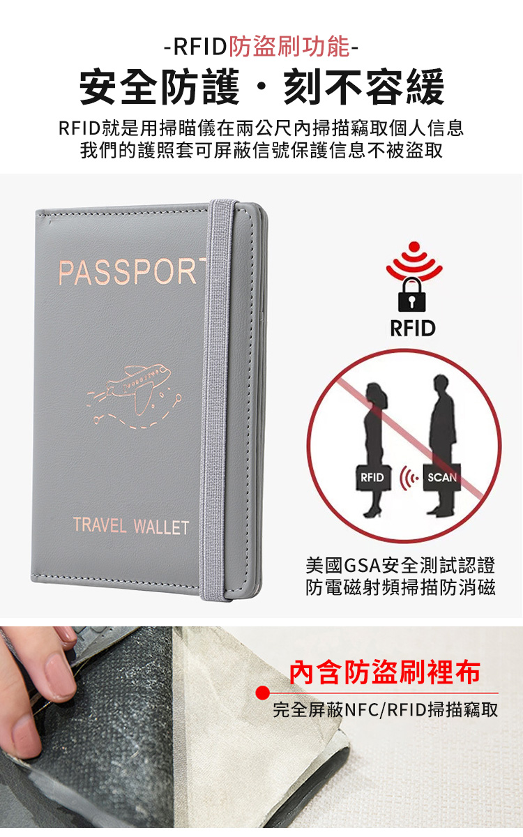 GOTrip RFID防盜刷皮質護照套/護照夾/證件套貼身收納保護套護照錢包- PChome 24h購物
