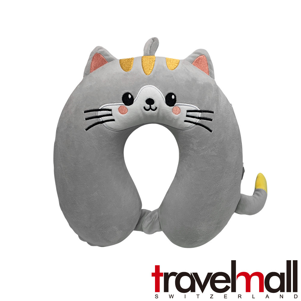 Travelmall 3D 旅行舒適記憶頸枕-小貓 (飛機枕/午睡枕/U型枕)