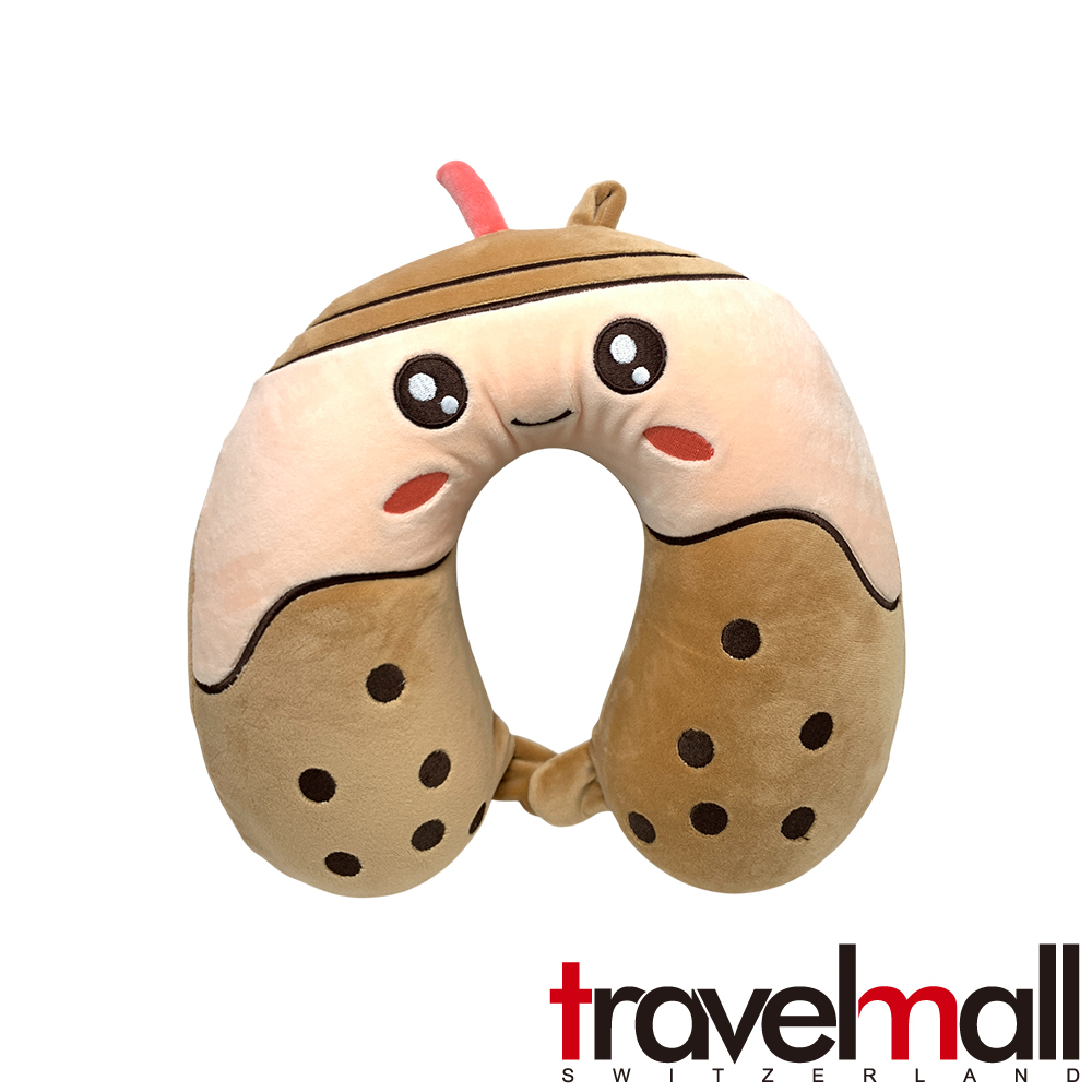 Travelmall 3D 旅行舒適記憶頸枕-珍珠奶茶 (飛機枕/午睡枕/U型枕)