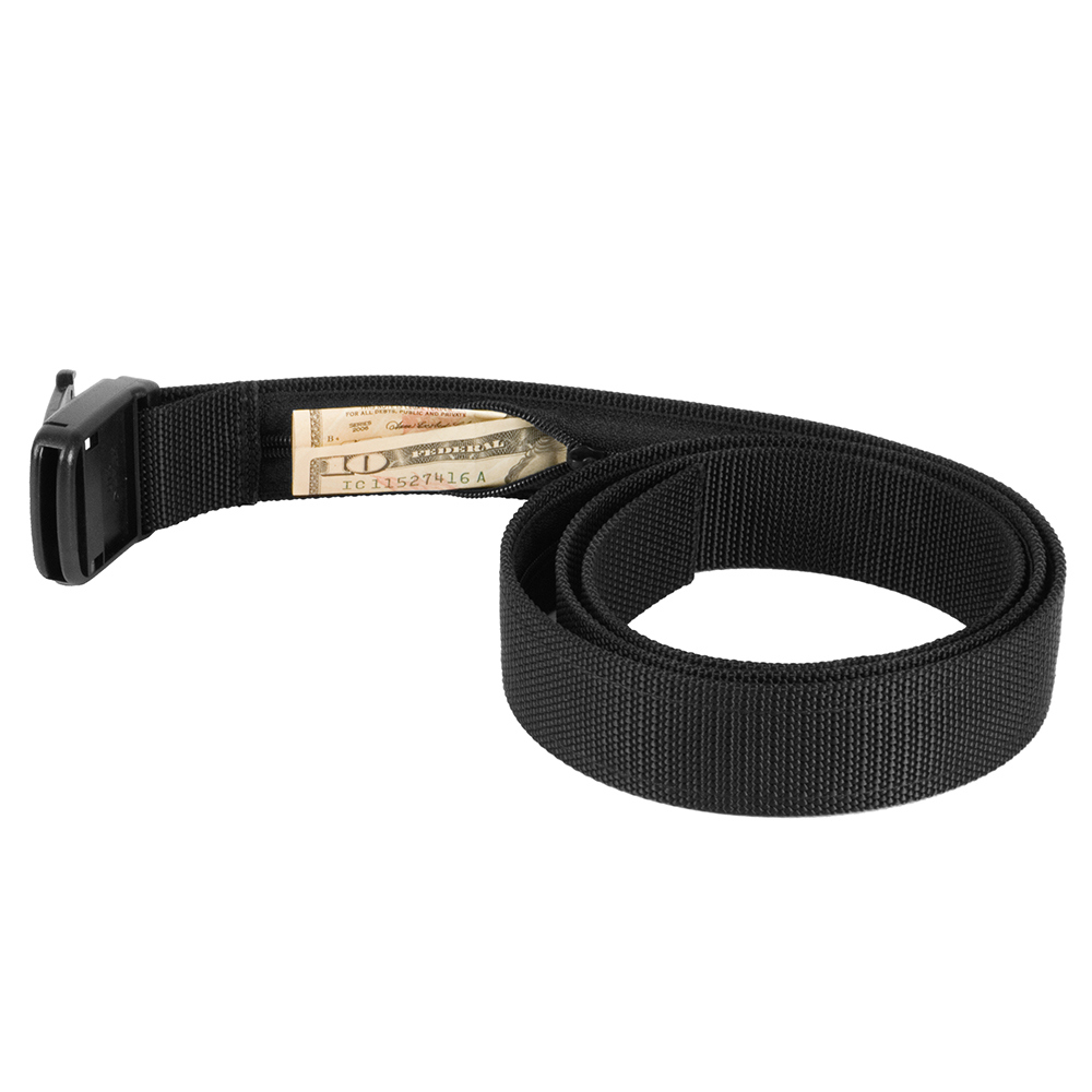 TRAVELON 美國 防搶暗袋皮帶(黑XL) / 腰帶 繫帶