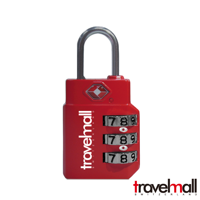 Travelmall TSA三碼海關鎖-紅