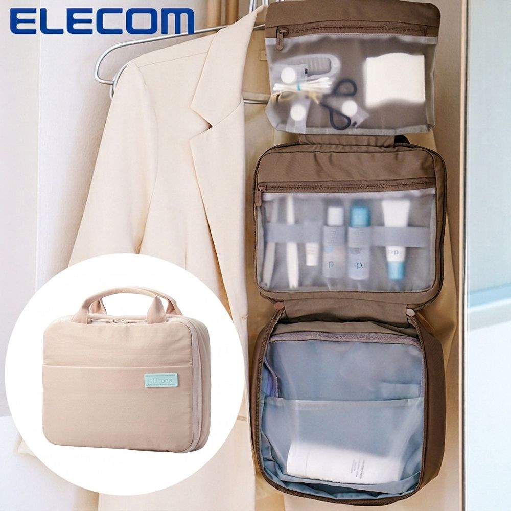 ELECOM off toco可掛式盥洗收納包-朦朧紫(旅行收納/出國必備/盥洗/露營/飯店浴室收納)