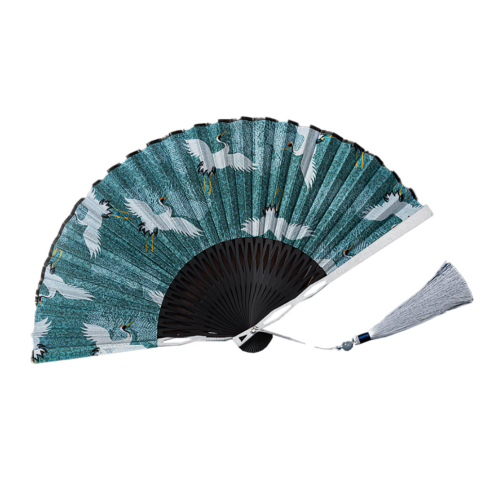 輝武武術用品-銀色太極功夫扇武術扇-全竹骨易開合典雅古色銀蔥扇(1把