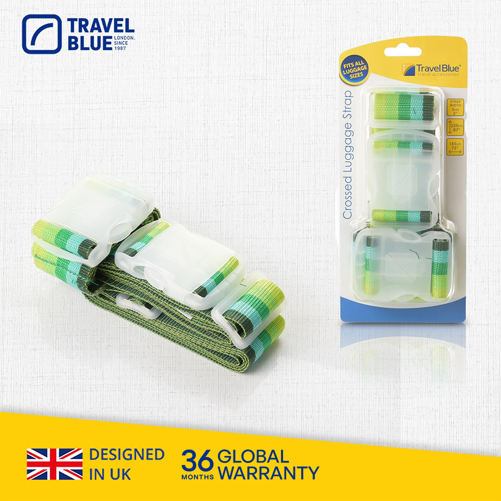 Travel Blue 藍旅 Crossed Luggage Strap 十字型行李束帶 綠色
