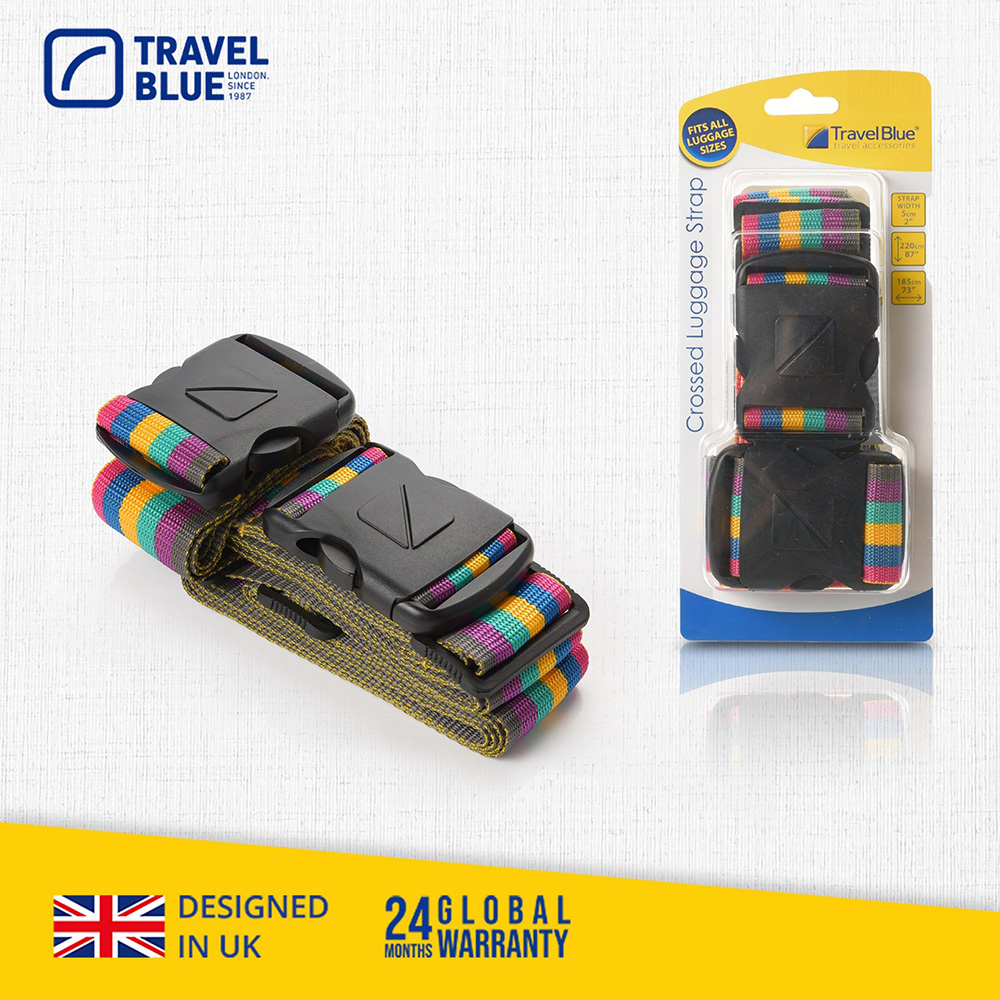 Travel Blue 藍旅 Crossed Luggage Strap 十字型行李束帶 彩虹
