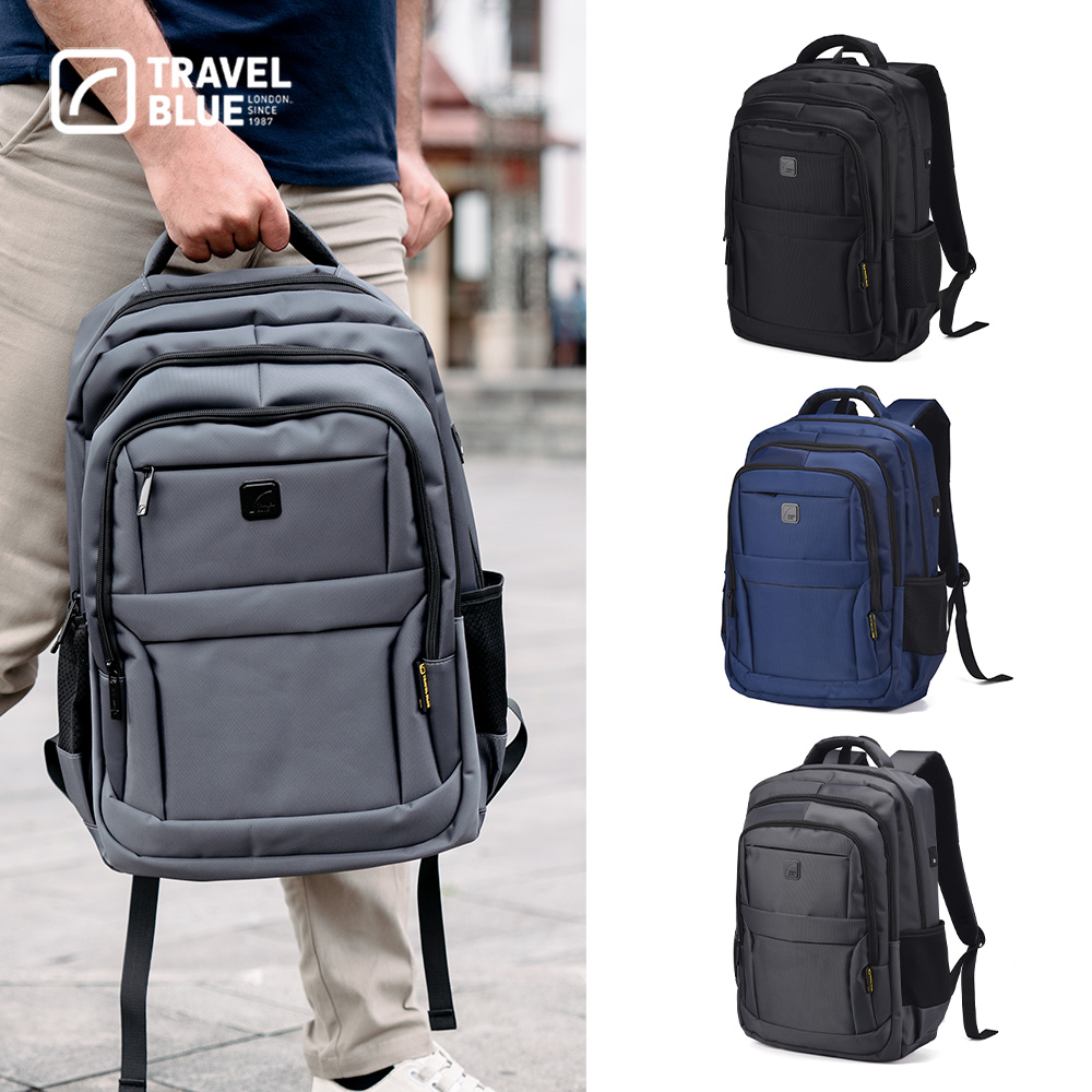 Travel Blue 藍旅 TRANSIT EASY 時尚漫遊款背包-黑/海軍藍/灰 TB3130