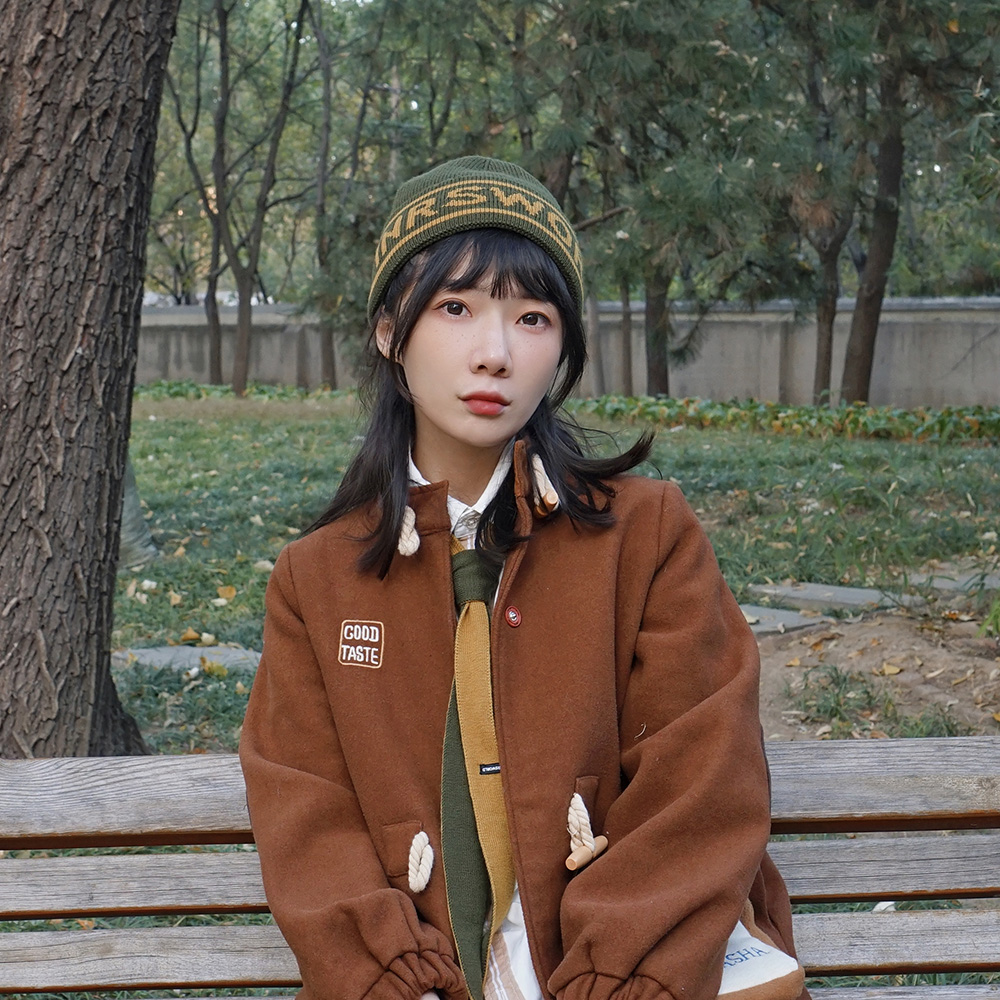 ISW 毛線帽悉心界字母翻邊毛線帽-綠色 (四色可選) 男女可戴