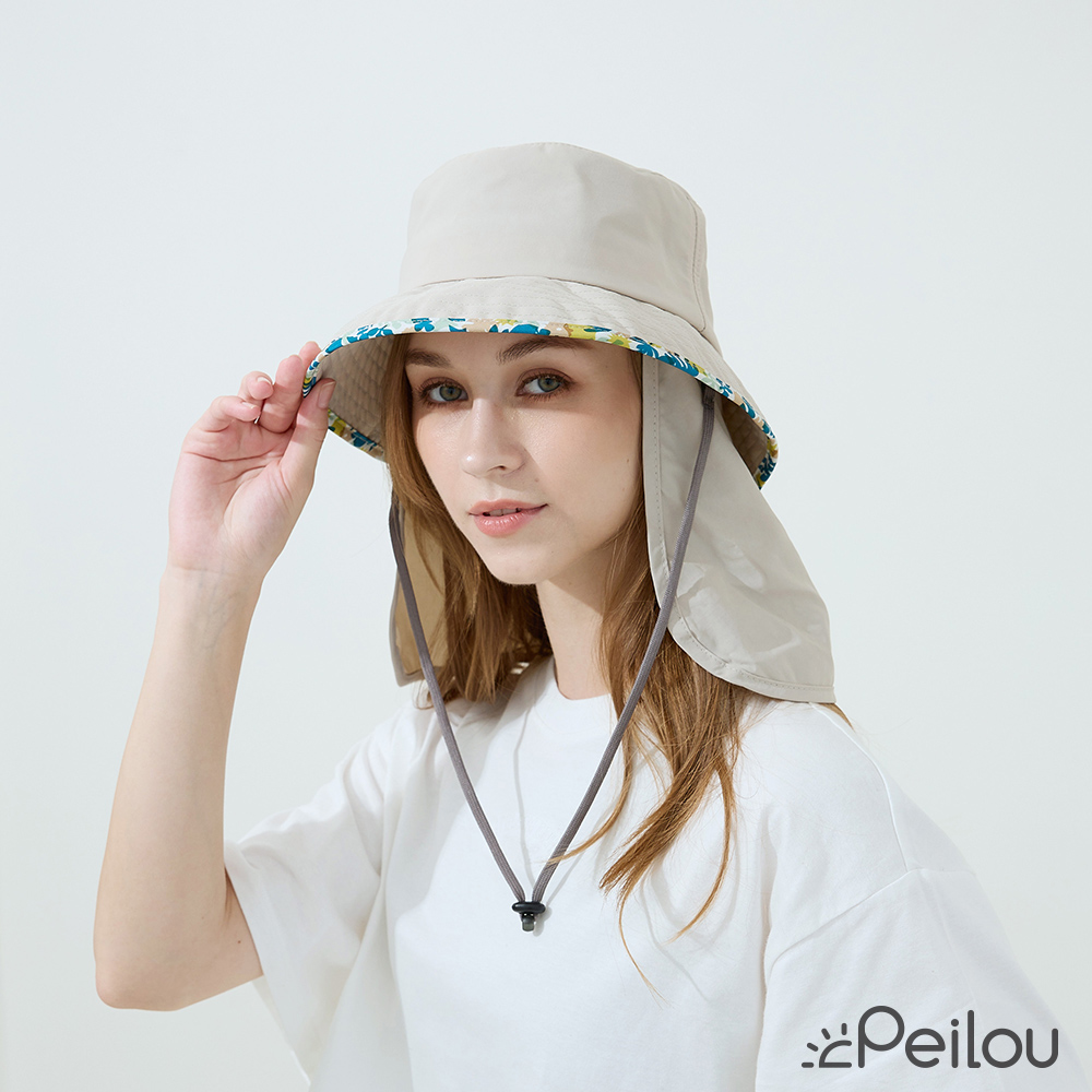 PEILOU 貝柔 UPF50+透氣遮陽漁夫帽-大地(成人)