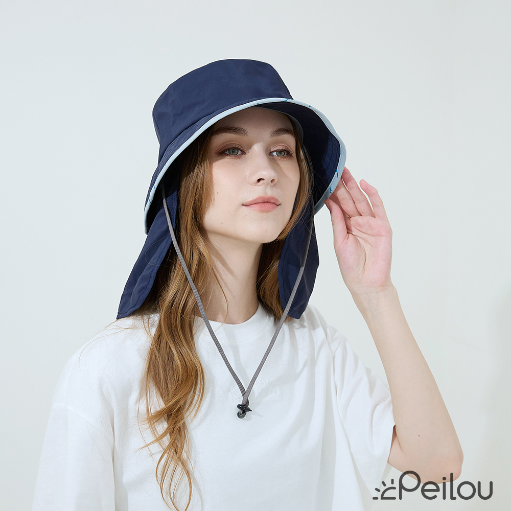 PEILOU 貝柔 UPF50+透氣遮陽漁夫帽-海洋(成人)