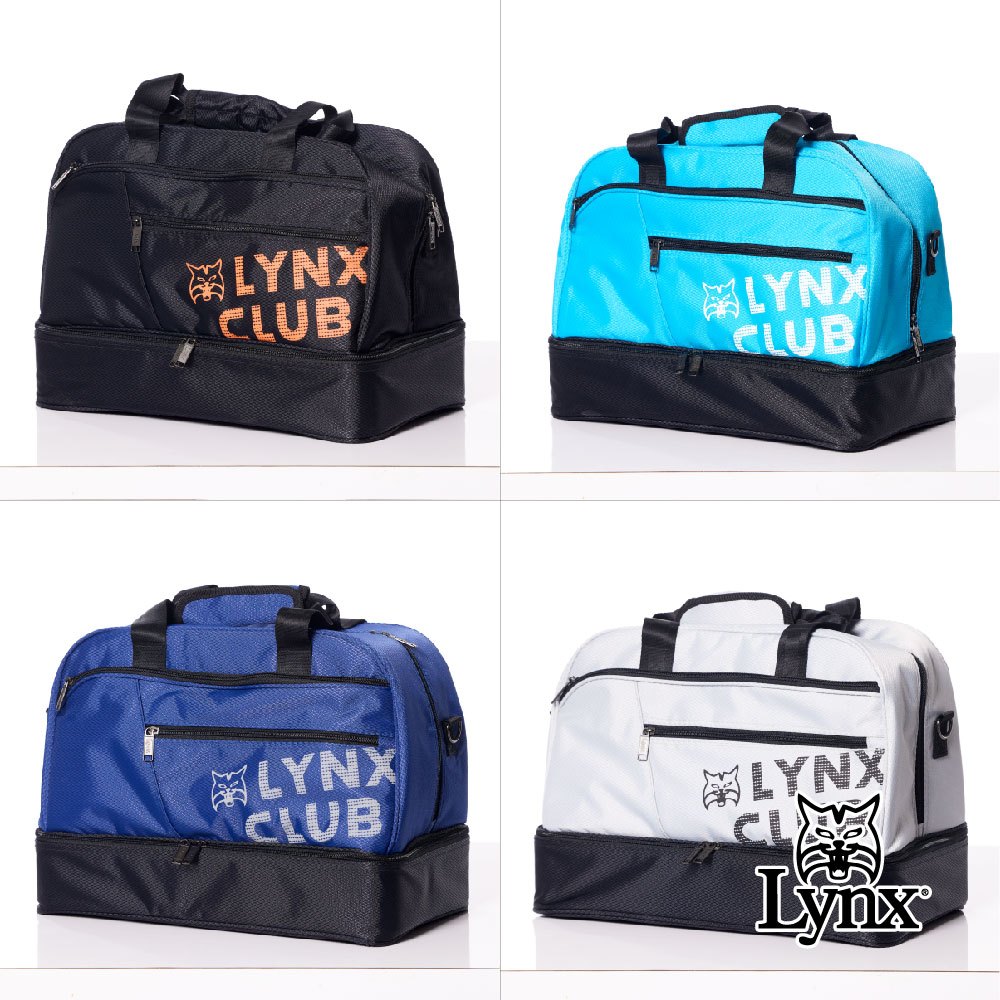 Lynx Golf 男女Lynx山貓印花造型硬底式旅行外袋/雙層運動衣物袋(四色)