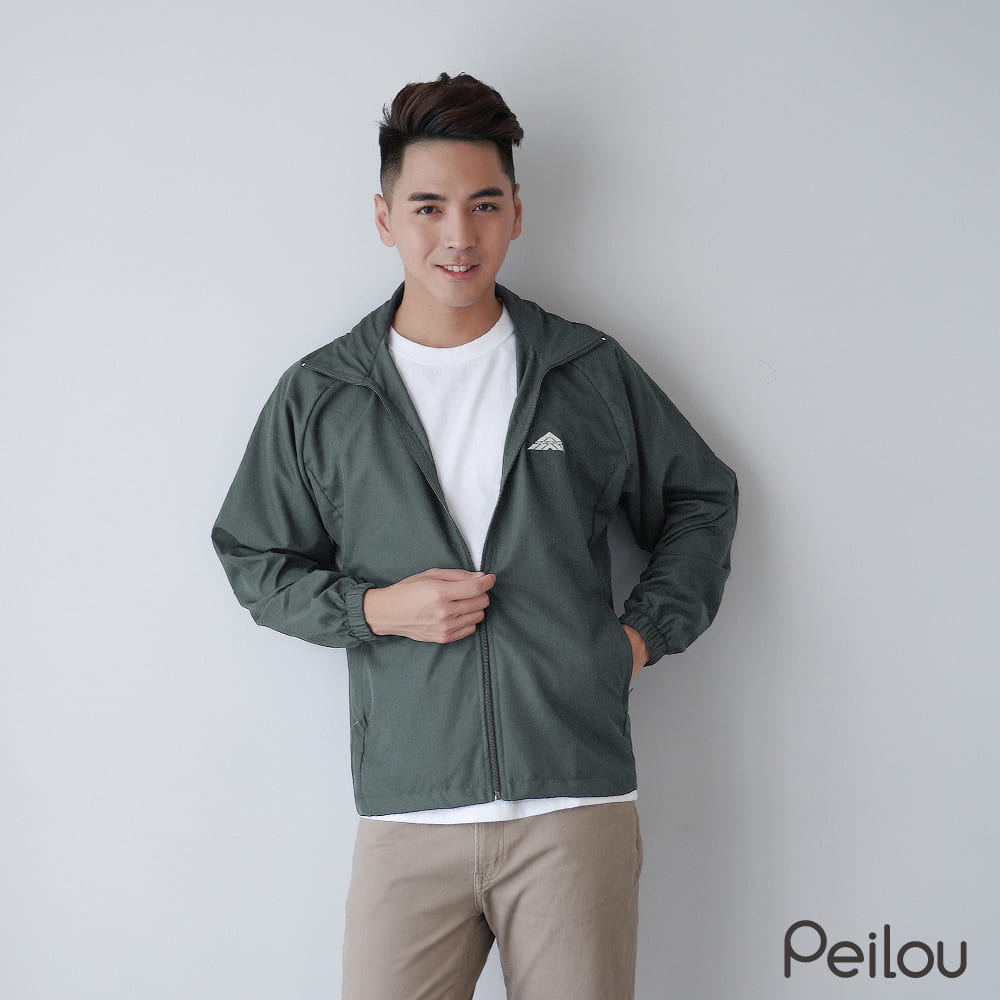 PEILOU 貝柔防風防潑水輕量連帽外套_(男)鐵灰