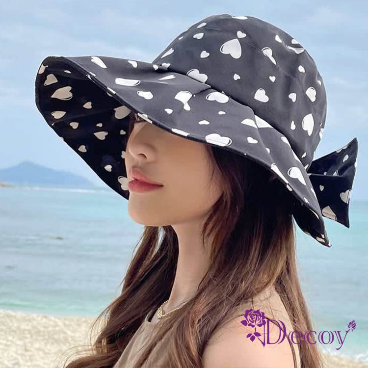 【Decoy】點點愛心夏季加大防曬漁夫遮陽帽/顏色可選