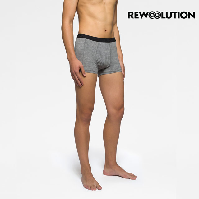 Rewoolution 男Gaz 140g內褲 [霧灰] 羊毛褲 平口褲 內褲 登山必備 吸排-REJB2MU20193