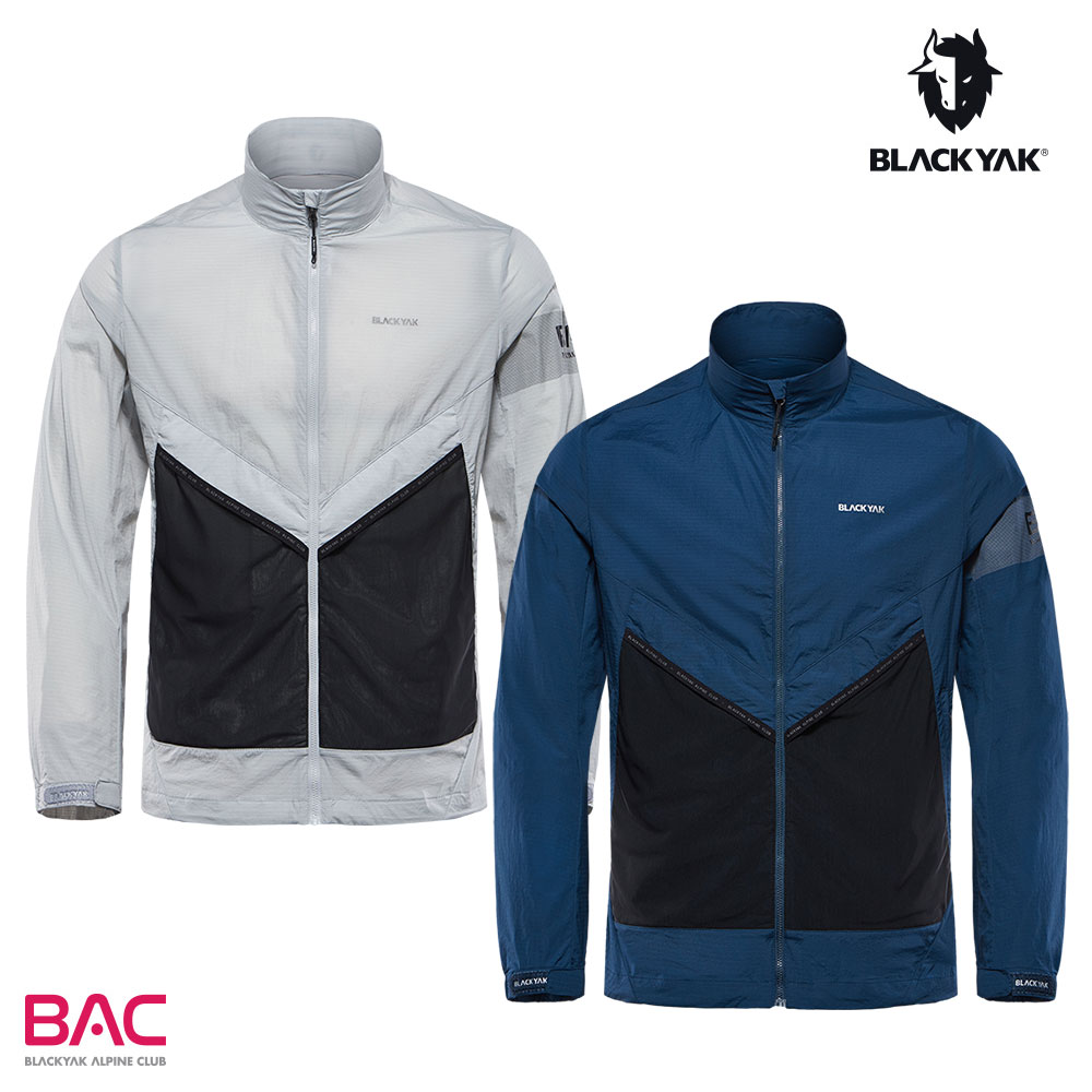 BLACKYAK 【BLACK YAK】男 BAC拼接輕量防風外套(藍綠色/淺灰)-春夏 登山 防風 輕量 拼接 | BYBB1MJ003