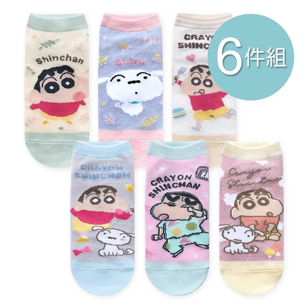 ONEDER 旺達 蠟筆小新直版襪 蠟筆小新短襪 15-22/22-26cm-6雙組(SC-A535~SC-A540)