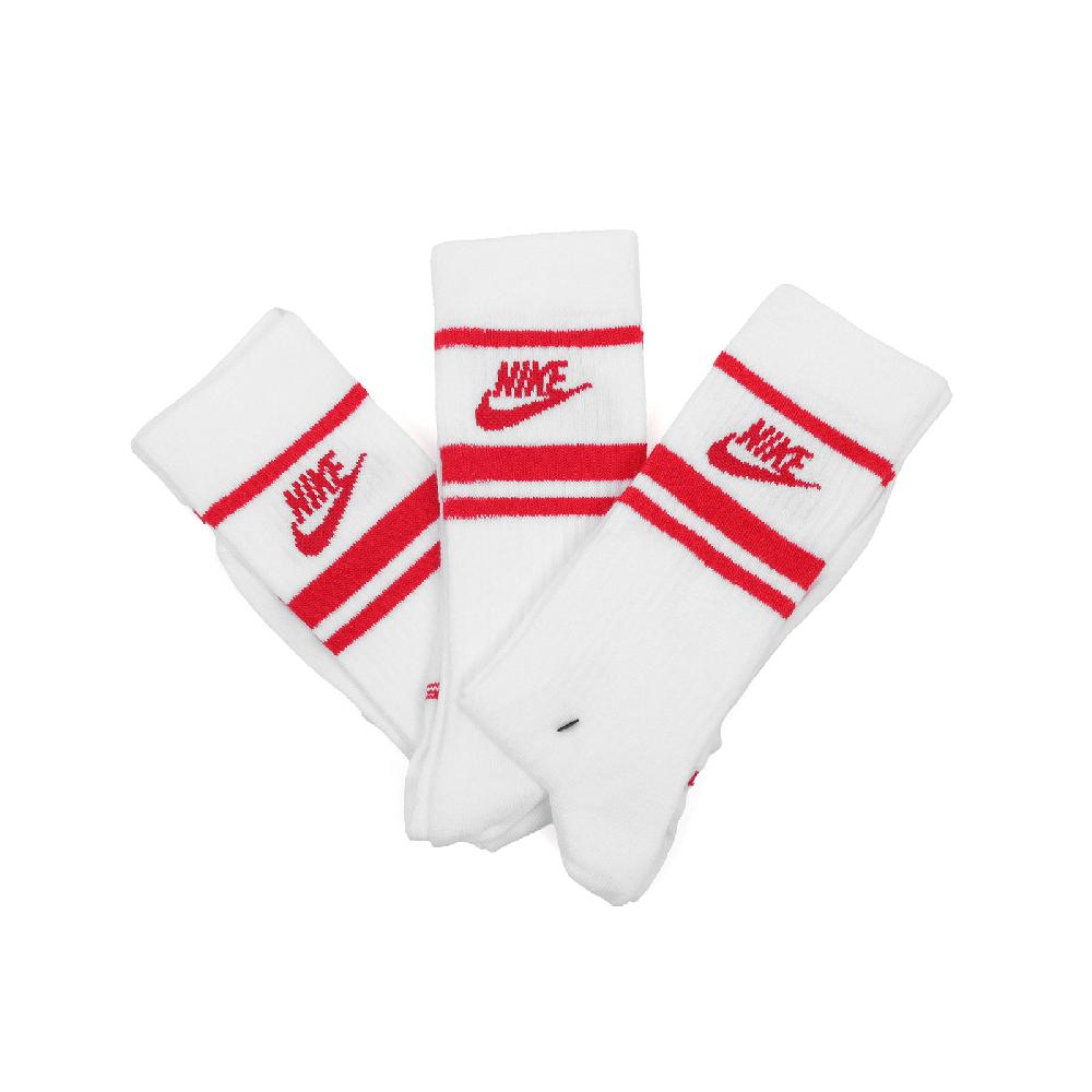 NIKE 耐吉 長襪 Everyday Essential 白 紅 吸濕 速乾 休閒襪 中筒襪 襪子 DX5089-102