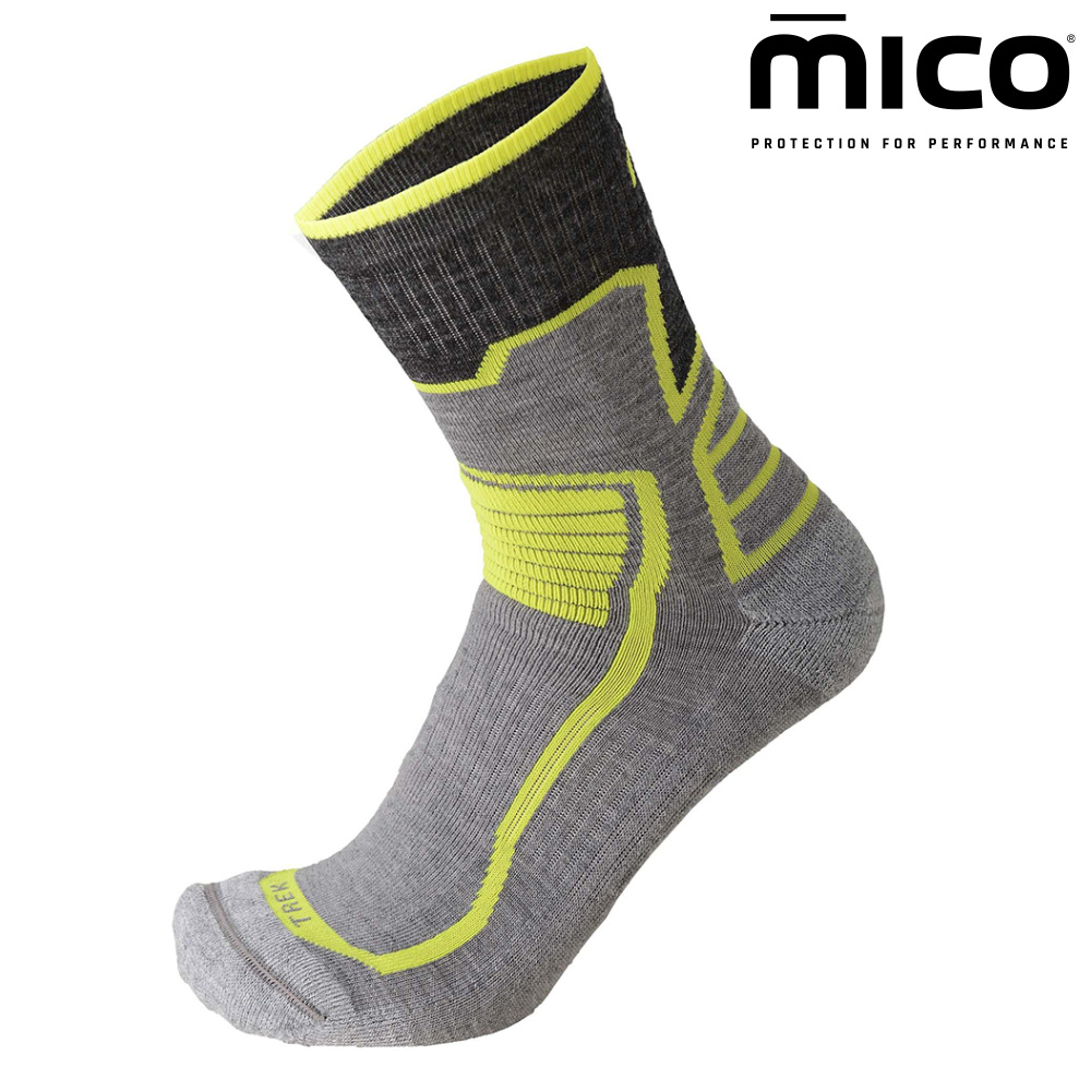 Mico 美麗諾羊毛健行襪 CA3027【330淺灰-綠】 (羊毛襪、排汗快乾、舒適、透氣)