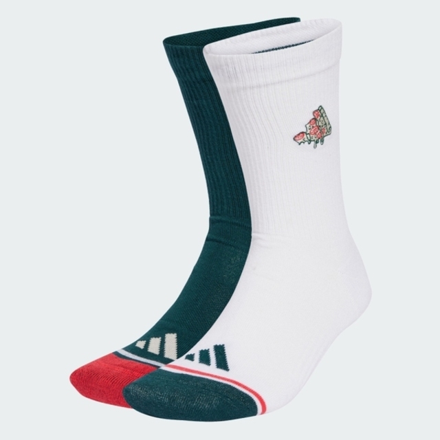 adidas 愛迪達 Adidas 愛迪達 Pizza Sock 2pp [JW7718] 中筒襪 2雙入 白 黑