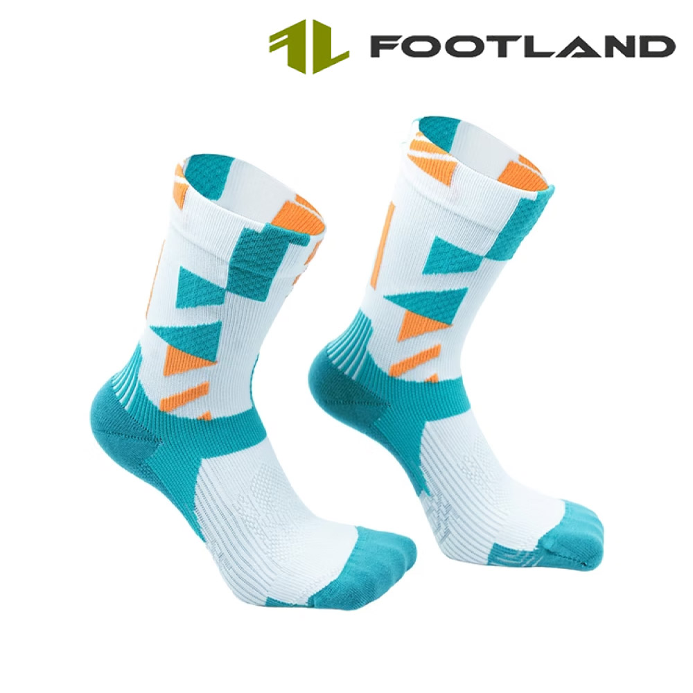 Footland TT 競技二鐵跑襪 白青 (S-XL)｜輕壓貼合款 跑襪 自行車襪 加壓襪 運動襪
