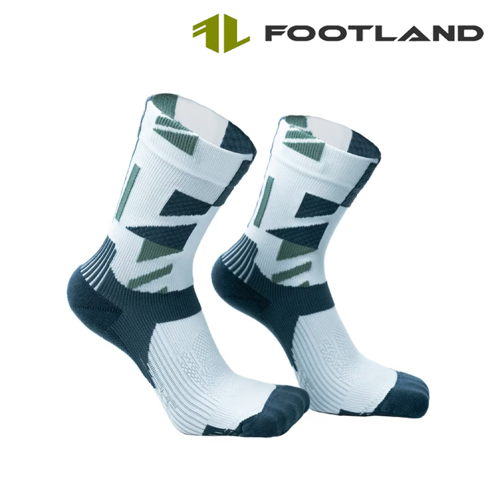 Footland TT 競技二鐵跑襪 白藍 (S-XL)|輕壓貼合款 跑襪 自行車襪 加壓襪 運動襪