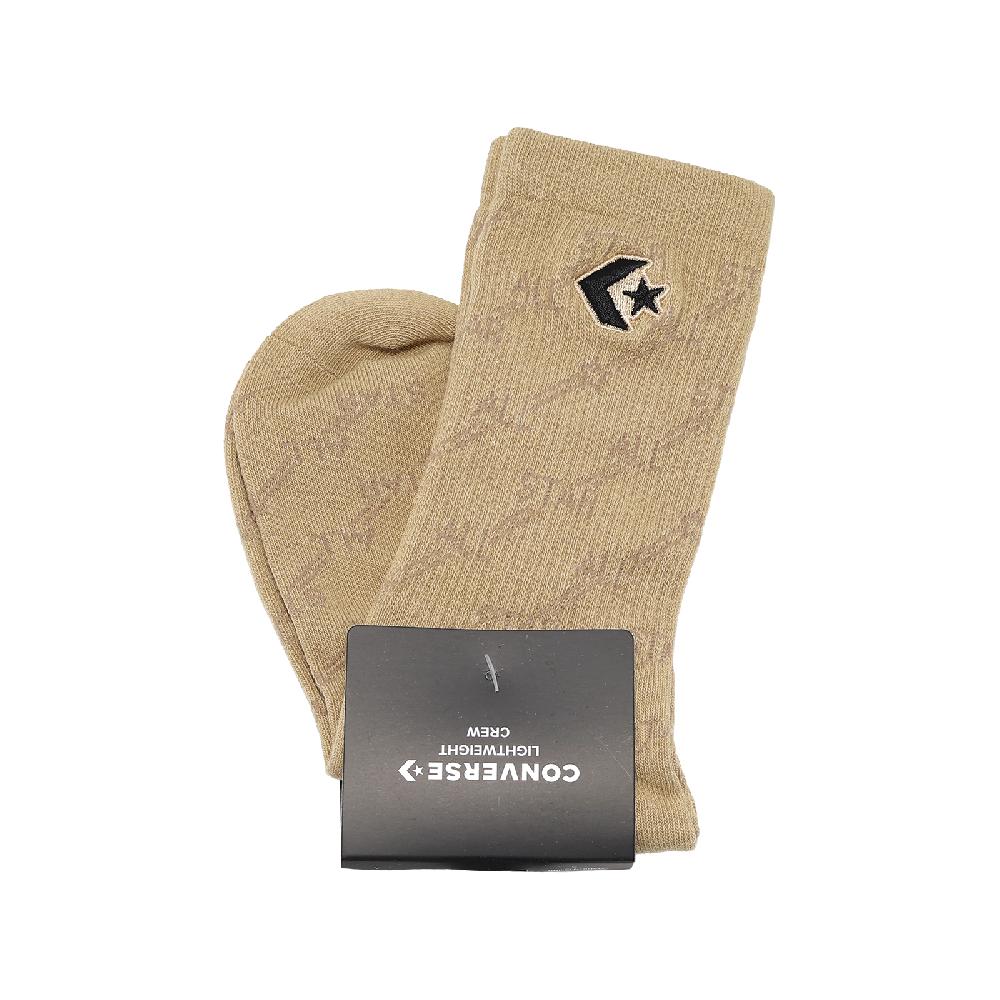 CONVERSE 匡威 休閒襪 Lightweight Crew 大童 燕麥色 襪子 長襪 刺繡 CV2433014GS003