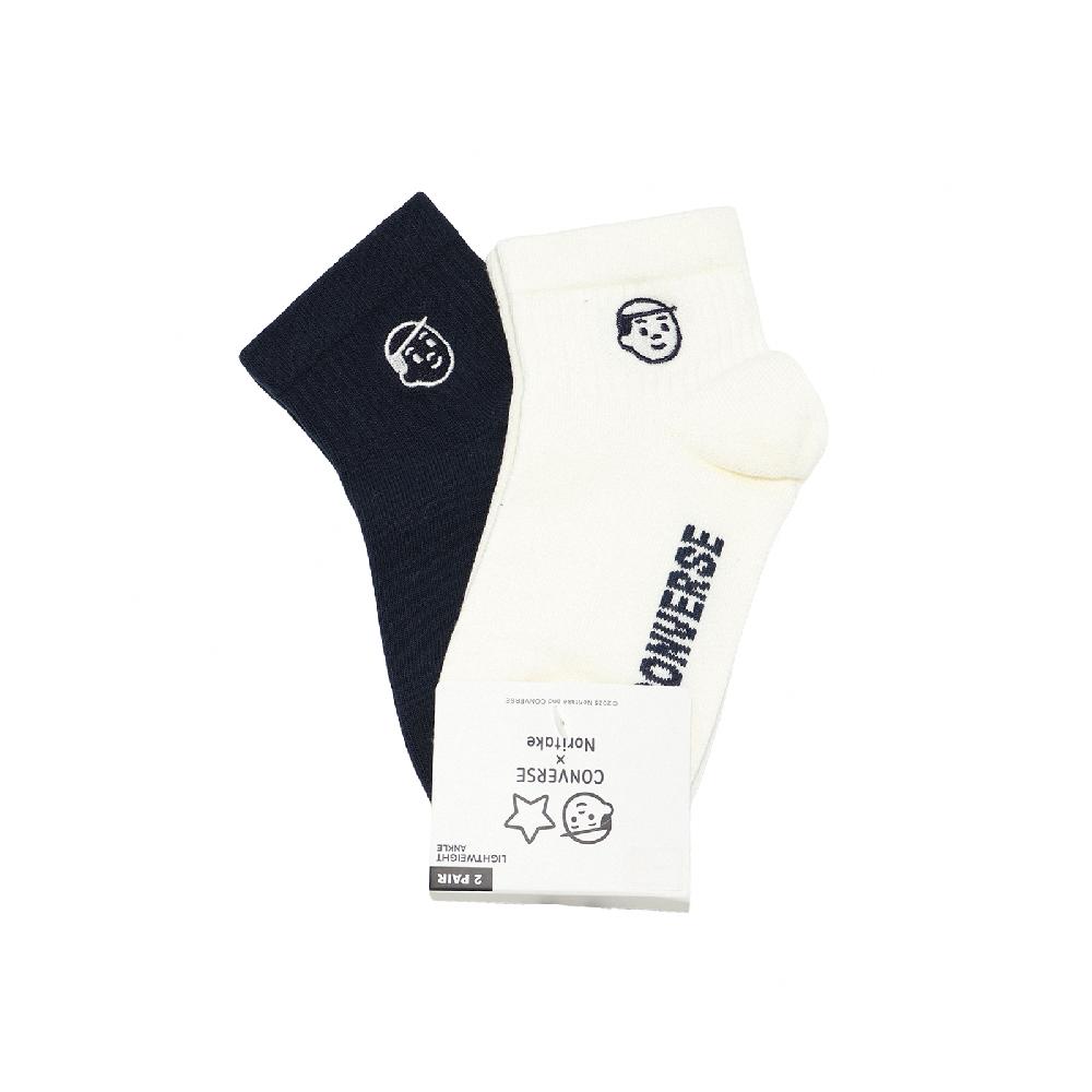 CONVERSE 匡威 x Noritake 聯名休閒襪 Lightweight 黑 米白 大童 短襪 襪子 2雙入 CV2523027PS001