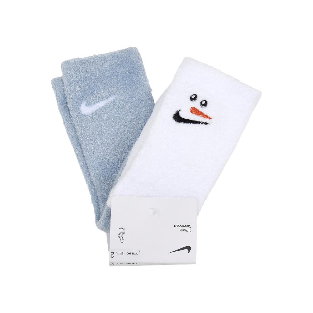 NIKE 耐吉 休閒襪 Cushioned Crew 中大童 白 藍 雪寶 襪子 長襪 2雙入 NY2543005PS-001