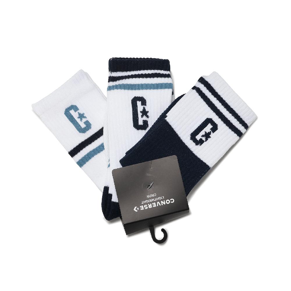CONVERSE 匡威 休閒童襪 Lightweight Crew 條紋 中筒 襪子 短襪 CV2613081GS001