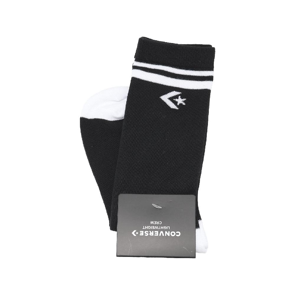 CONVERSE 匡威 休閒襪 Lightweight Crew Socks 大童 黑 條紋 童襪 襪子 長襪 CV2513008GS002