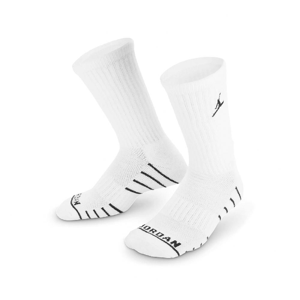 NIKE 耐吉 童襪 Jordan Cushioned Socks 白 黑 兒童襪 厚底 毛巾布 中筒襪 3雙入 JD2413056GS-001