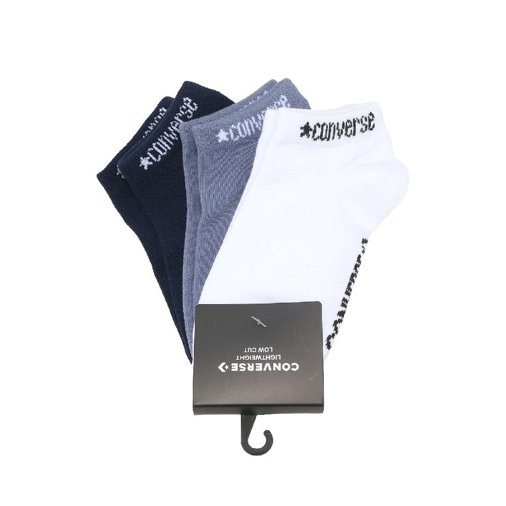 CONVERSE 匡威 休閒童襪 Lightweight 大童 短襪 襪子 藍白黑 3雙入 CV2633009GS002