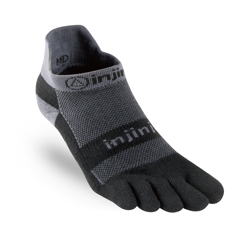 【Injinji】RUN 避震吸排五趾隱形襪-黑灰